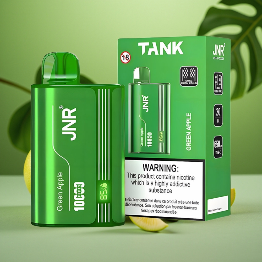JNR Tank 10000 Puffs Dual Mesh Manzana Verde Melocotón Pera