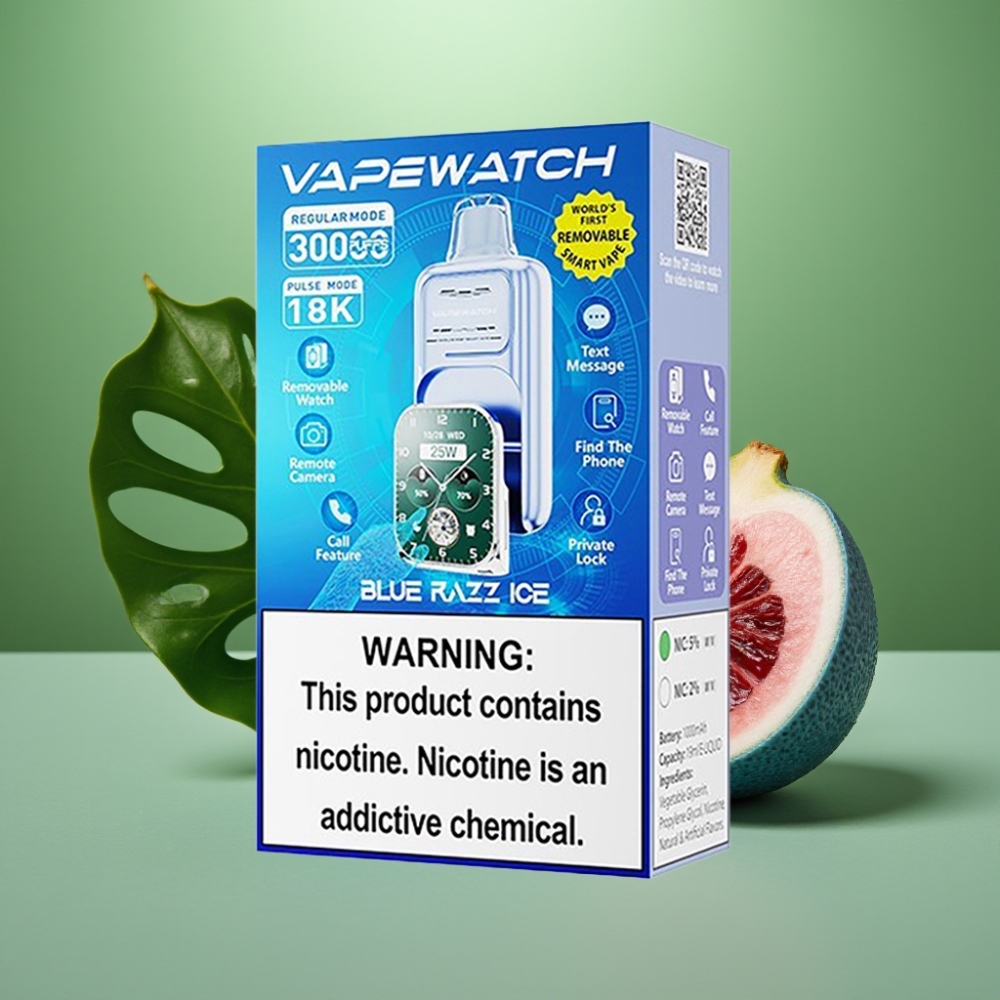 JNR VapeWatch 30000 Puffs 19mL Azul Frambuesa Hielo vape distributor Mexico
