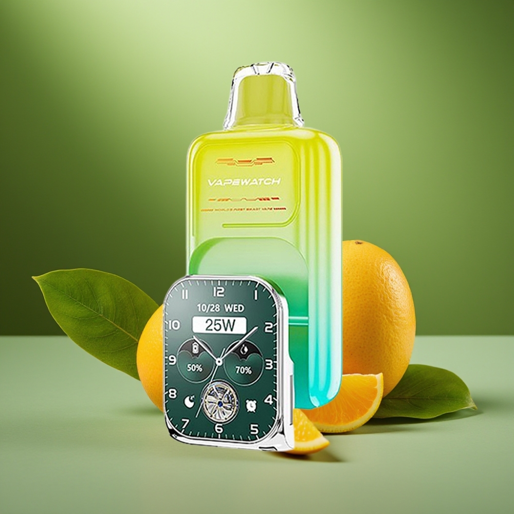 JNR VapeWatch 30000 Puffs Dual Mesh Coil Naranja Mango vape distributor Mexico