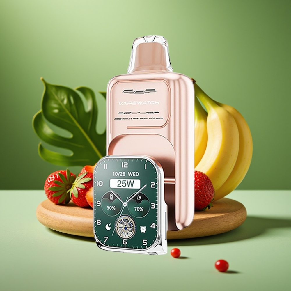 JNR VapeWatch 30000 Puffs Fresa Plátano Tipo-C Carga Rápida