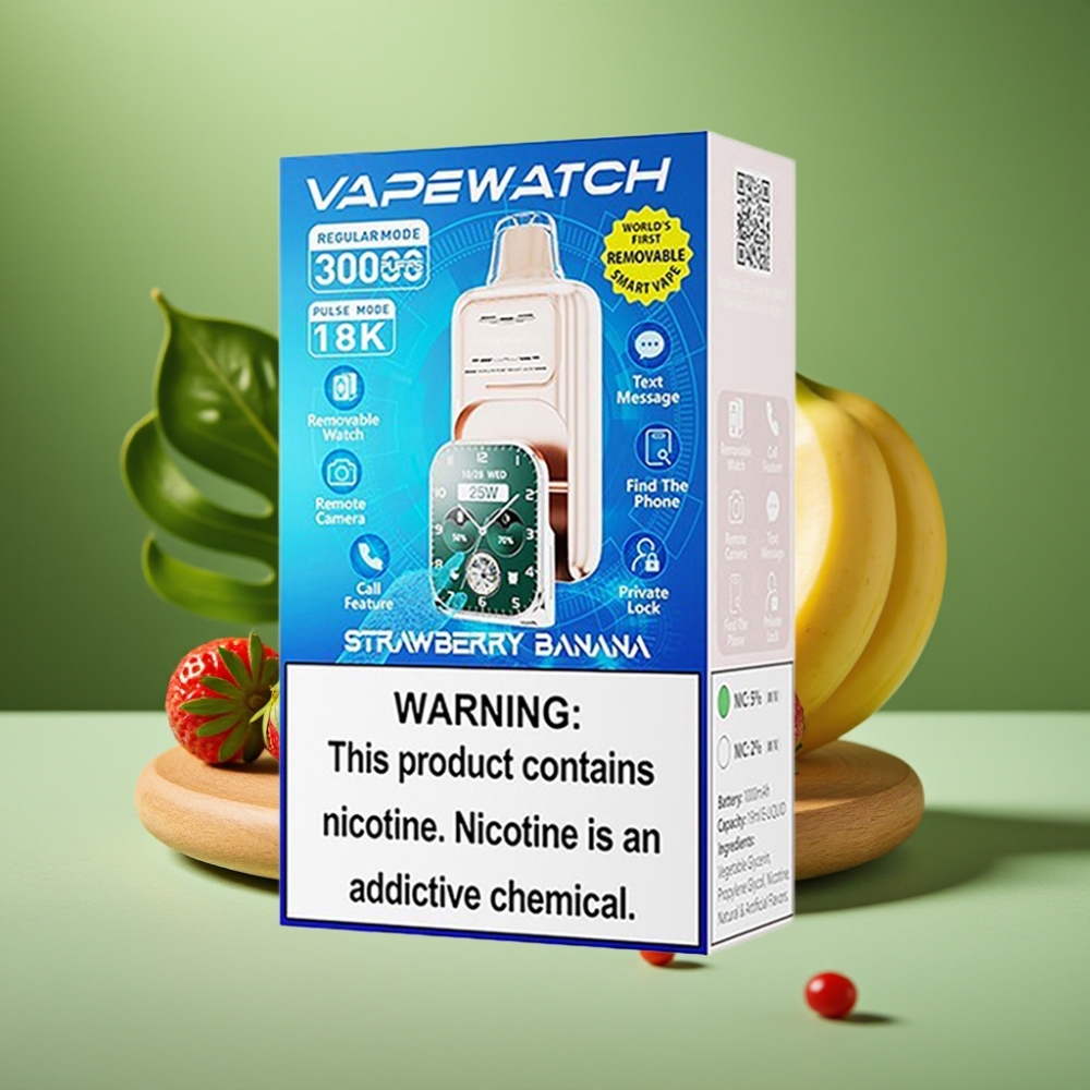 JNR VapeWatch 30000 Puffs Fresa Plátano Tipo-C Carga Rápida