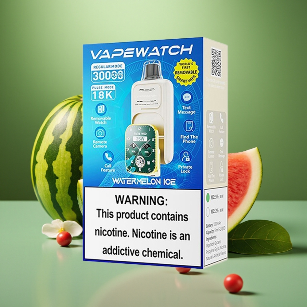 JNR VapeWatch 30000 Puffs Sandía Helada Dual Mesh Coil vape distributor Mexico
