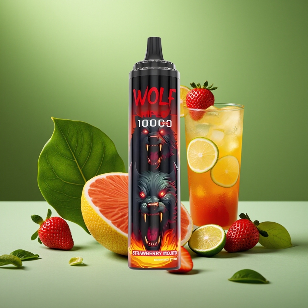 JNR Wolf Niplo 10000 Puffs 20ml Mojito de Fresa vape distributor Mexico