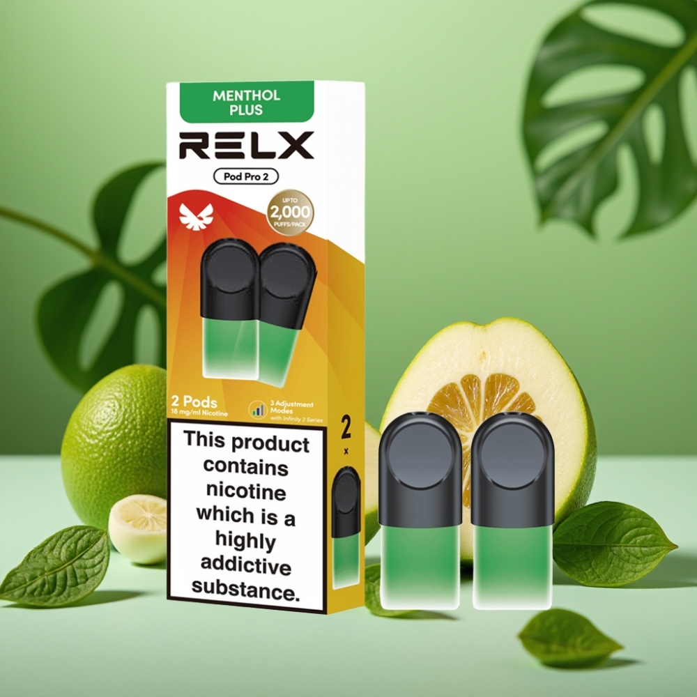RELX Pod Pro 2 600 Puff Menta-Mentol Plus 1.8% vape distributor Mexico