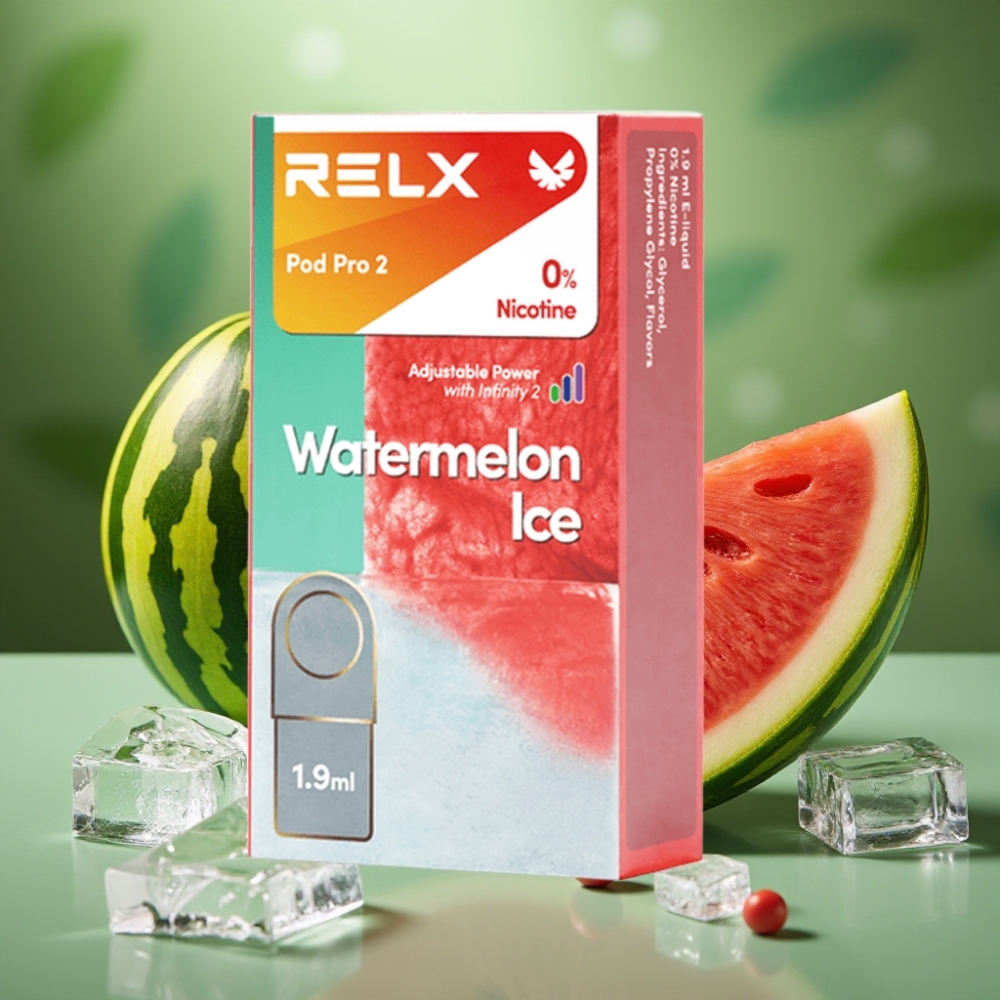 RELX Pod Pro 2 600 Puffs 0% Nic Sandía Helada vape distributor Mexico