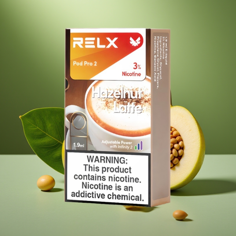 RELX Pod Pro 2 600 Puffs Avellana Latte 3% vape distributor Mexico