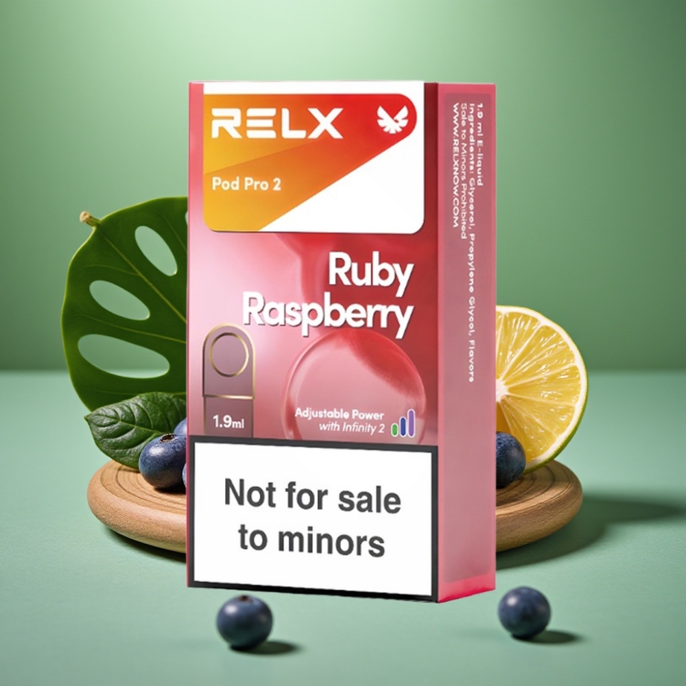 RELX Pod Pro 2 600 Puffs Frambuesa Azul 0% Nicotina vape distributor Mexico