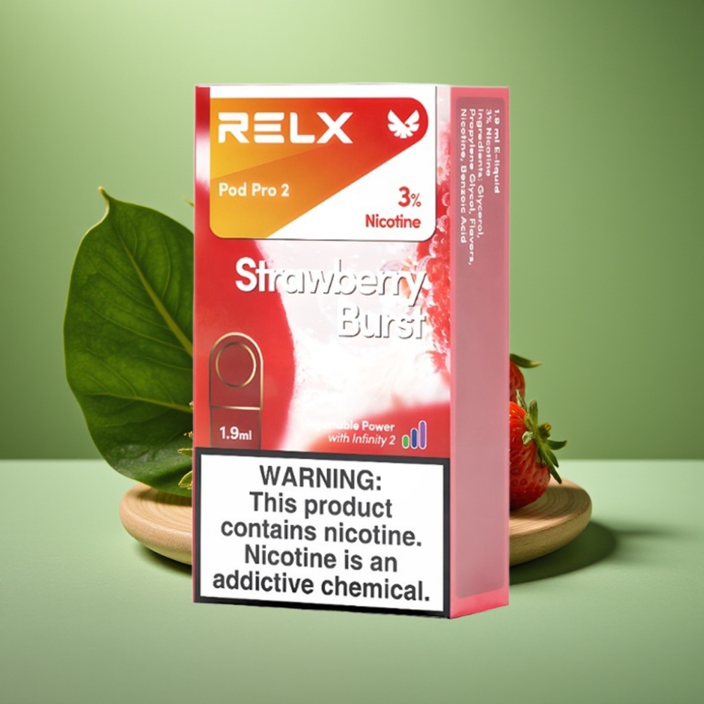 RELX Pod Pro 2 600 Puffs Fresa Explosiva 3% vape distributor Mexico