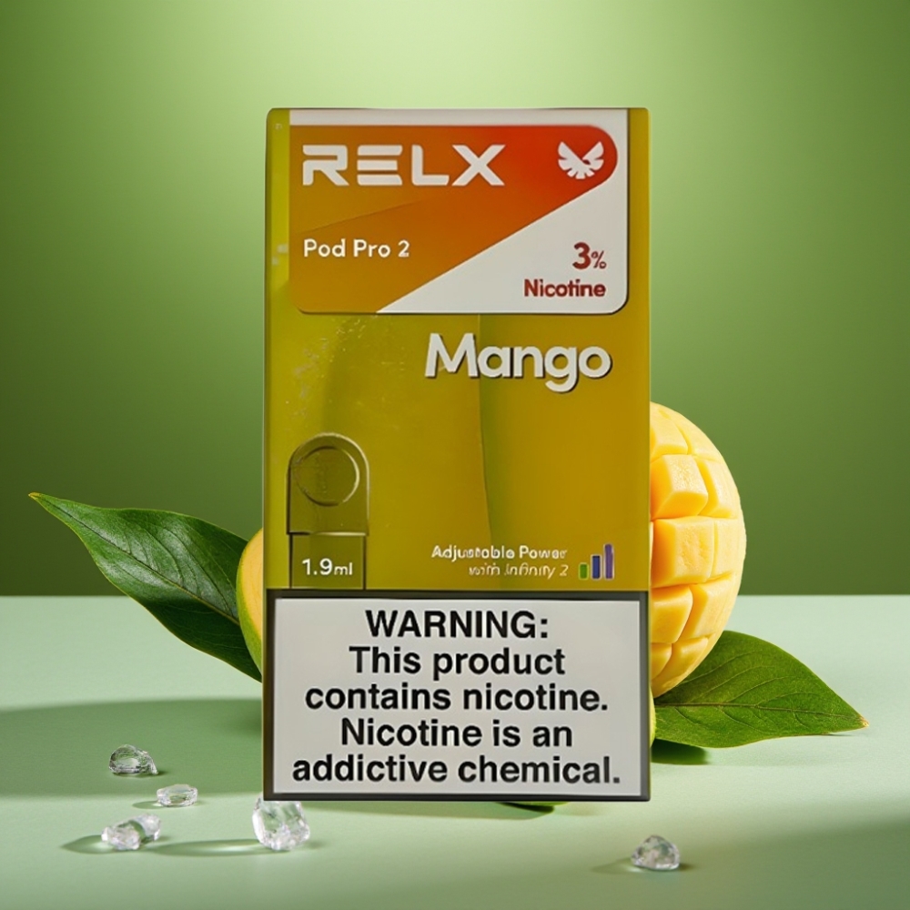 RELX Pod Pro 2 600 Puffs Mango Hielo 3% vape distributor Mexico
