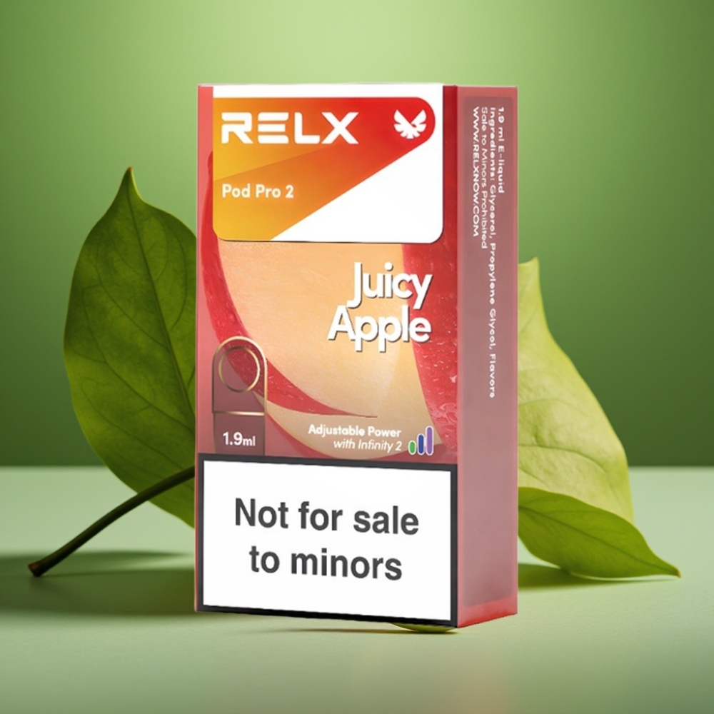 RELX Pod Pro 2 600 Puffs Manzana Jugosa 0% Nicotina vape distributor Mexico