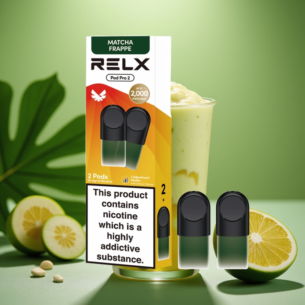 RELX Pod Pro 2 600 Puffs Té-Matcha Frappé 1.8% vape distributor Mexico