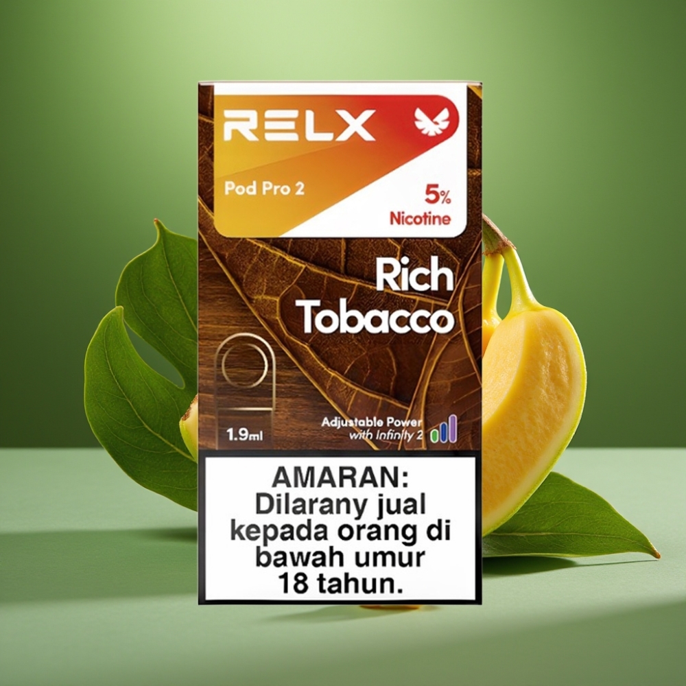 RELX Pod Pro 2 600 Puffs Tabaco Rico 5% vape distributor Mexico