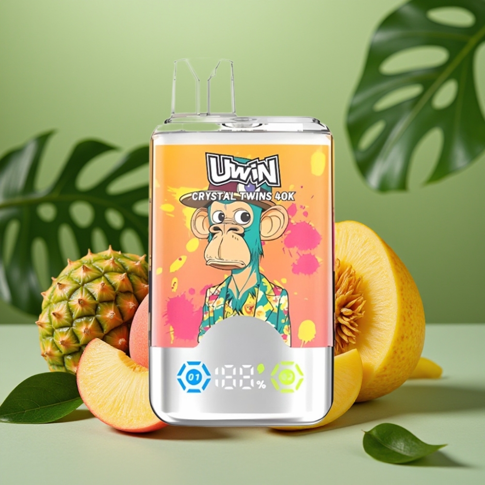 UWIN Crystal Twins 40000 Puffs Doble Sabor Durazno Mango Piña Red Bull
