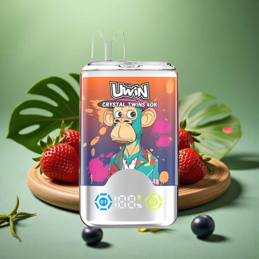 UWIN Crystal Twins 40000 Puffs Doble Sabor Fresa Frambuesa Cereza Mr Blue