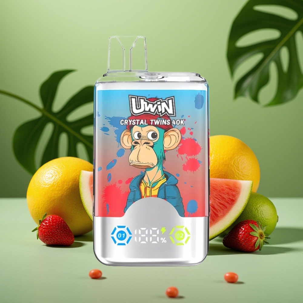UWIN Crystal Twins 40000 Puffs Doble Sabor Fresa Sandía Limón Lima