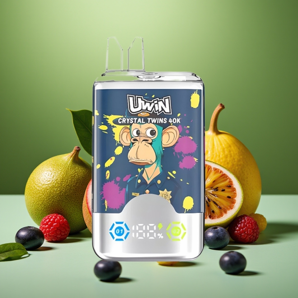 UWIN Crystal Twins 40000 Puffs Doble Sabor Kiwi Maracuyá