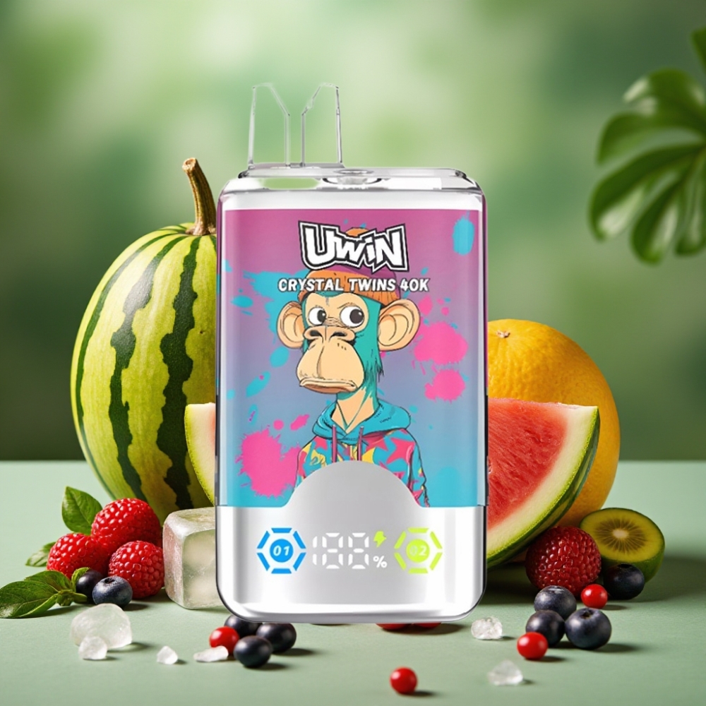 UWIN Crystal Twins 40000 Puffs Sandía Helada y Frutas Mixtas 32ml