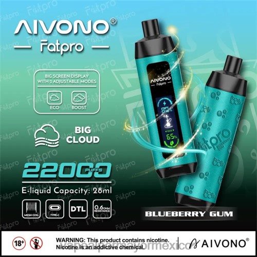 Vaporizador Desechable Por Mayor - Aivono Fatpro 22000 chicle de arándanos 406649