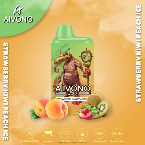 fresa kiwi melocotón hielo