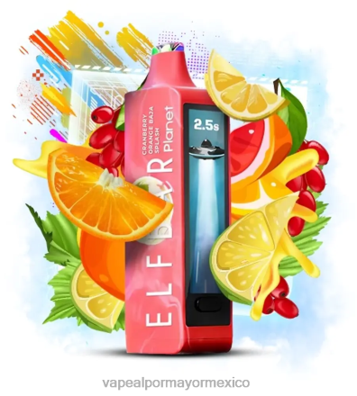 Atomizador Vaporizador Elétrico - Elf Bar Planet 25000 arándano naranja baja splash 04P2430