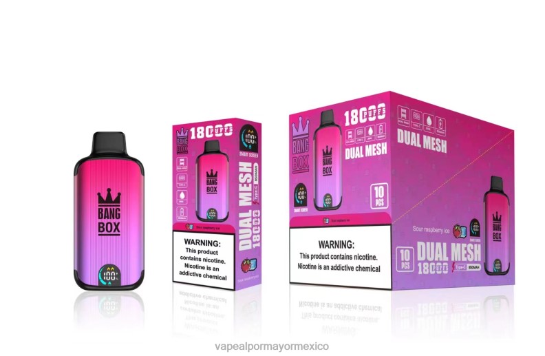 Atomizador Vaporizador Elétrico - Bang Box 18000 bocanadas hielo de frambuesa agria 8H0B098