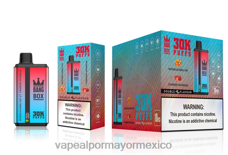 Atomizador Vaporizador Elétrico - Bang Box 30000 inhalaciones de dos sabores. chicle de sandía y sandía de fresa 8H0B068