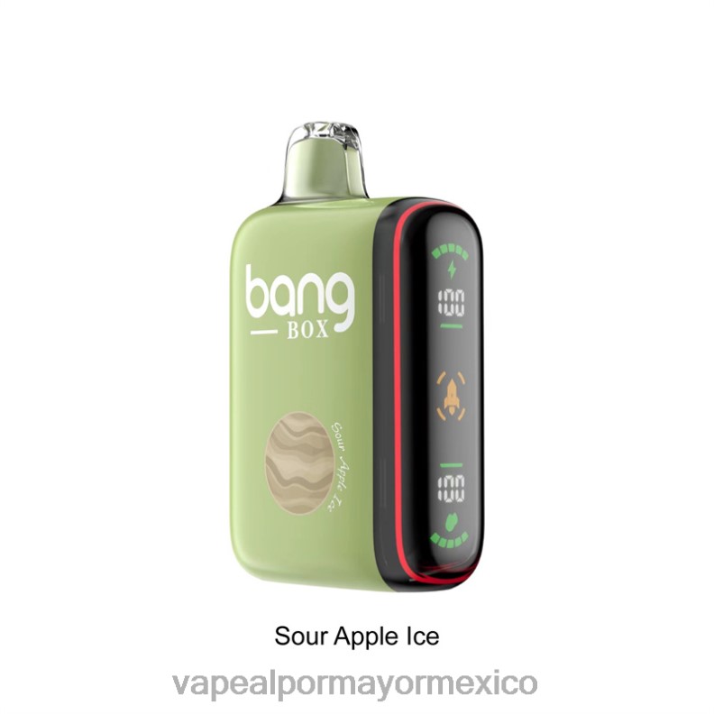 Jugo De Vapeo - Bang Box Pantalla de potencia inteligente de 9000-18000 inhalaciones hielo de manzana agria 8H0B028