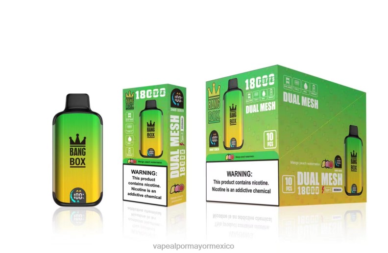 Vape Al Por Mayor Mexico - Bang Box 18000 bocanadas sandia mango durazno 8H0B089