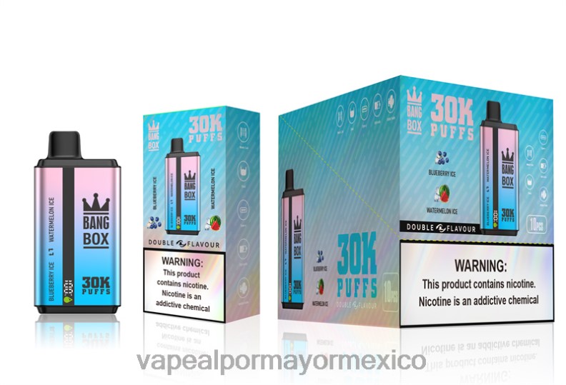 Vape Al Por Mayor Mexico - Bang Box 30000 inhalaciones de dos sabores. hielo de arándanos y hielo de sandía 8H0B069