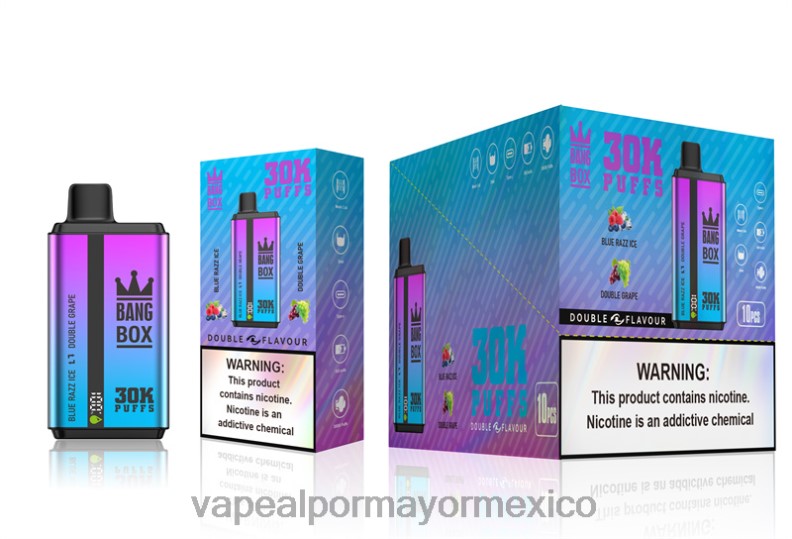 Vaporizador Al Por Mayor - Bang Box 30000 inhalaciones de dos sabores. hielo azul razz y uva doble 8H0B072