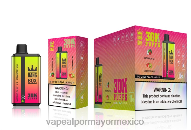 Vaporizador Al Por Mayor - Bang Box 30000 inhalaciones de dos sabores. hielo de sandía y kiwi fresa 8H0B062