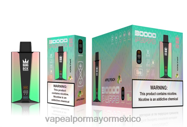 Vaporizador Desechable Al Por Mayor - Bang Box Pantalla inteligente de 30000 inhalaciones durazno manzana 8H0B083