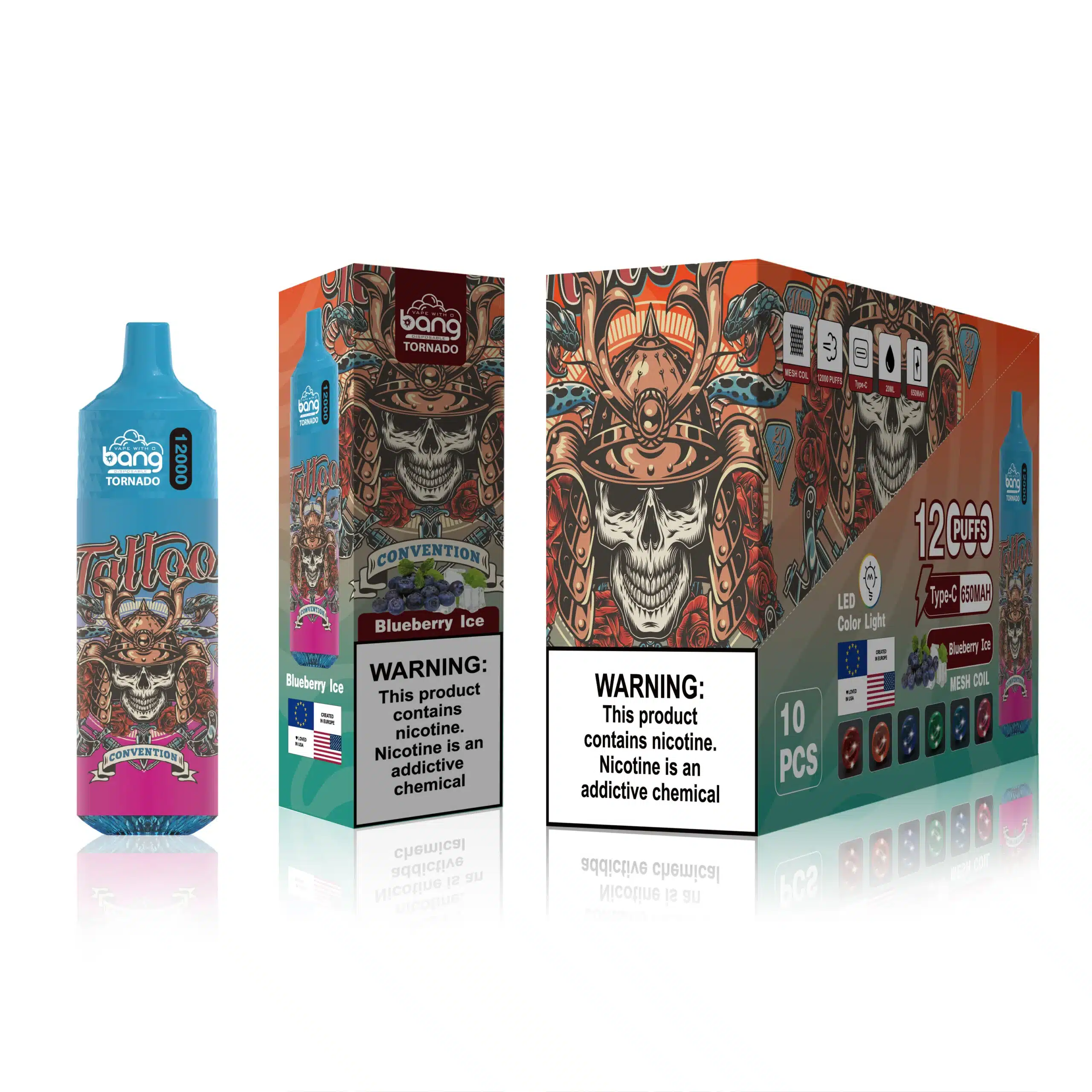 Vaporizador Desechable Al Por Mayor hielo de arándanos D4H84F125 Bang Box 12000 bocanadas