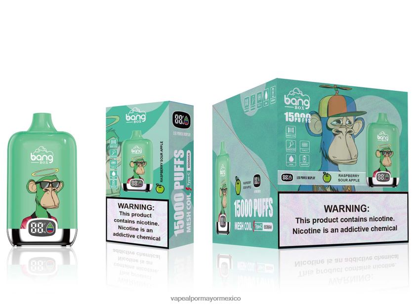 Vaporizador Desechable Al Por Mayor manzana agria de frambuesa D4H84F135 Bang Box 15000