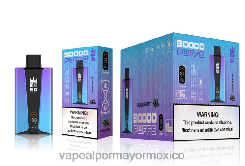 Vaporizador Desechable Por Mayor - Bang Box Pantalla inteligente de 30000 inhalaciones estallido negro 8H0B077
