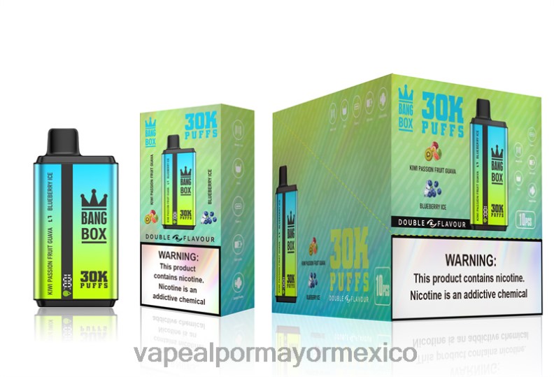 Vaporizador Mexico - Bang Box 30000 inhalaciones de dos sabores. kiwi, maracuyá, guayaba y helado de arándanos 8H0B065