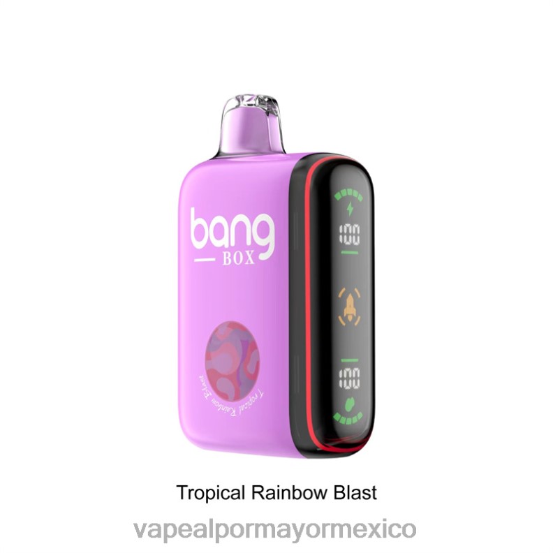 Venta De Vaporizadores Al Por Mayor - Bang Box Pantalla de potencia inteligente de 9000-18000 inhalaciones explosión del arco iris tropical 8H0B036