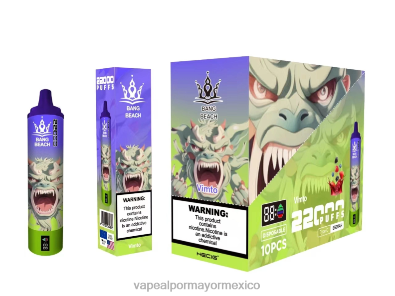 Jugo De Vapeo - Bang Beach Pantalla inteligente de 22000 inhalaciones vimto 8H0B018