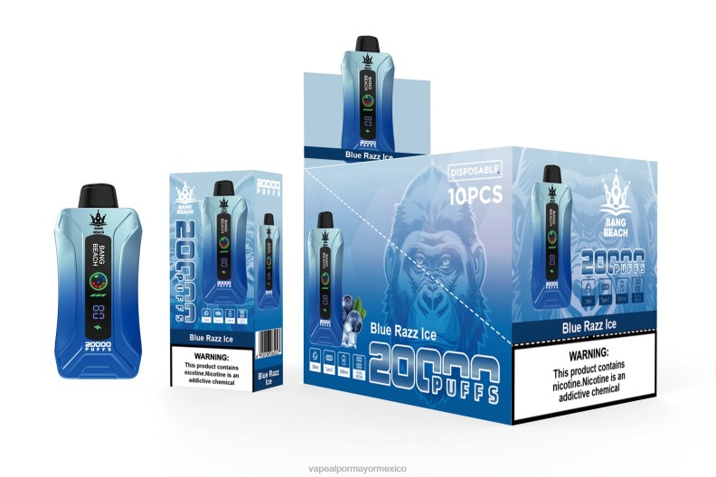 Vape Al Por Mayor Mexico - Bang Beach vape elegante de la pantalla de 20000 soplos hielo azul 8H0B011