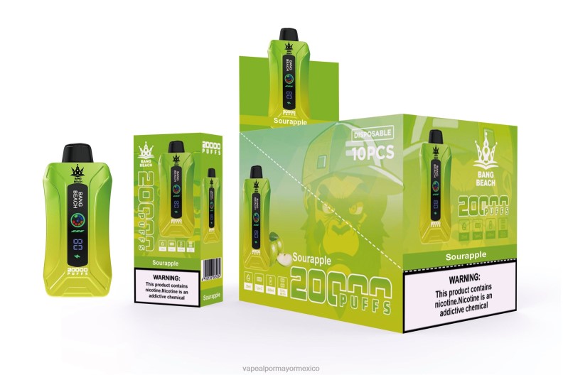 Vape Al Por Mayor Mexico - Bang Beach vape elegante de la pantalla de 20000 soplos manzana agria 8H0B01