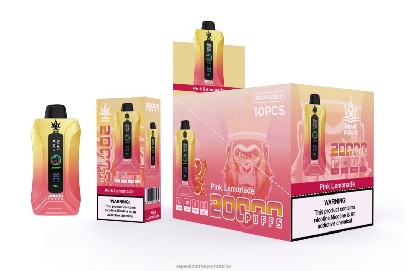 Vaporizador Al Por Mayor - Bang Beach vape elegante de la pantalla de 20000 soplos limonada rosa 8H0B04