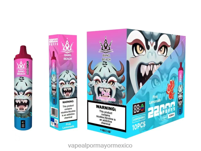 Vaporizador Desechable Al Por Mayor - Bang Beach Pantalla inteligente de 22000 inhalaciones limonada rosa 8H0B015