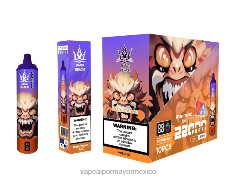 Vaporizador Desechable Precio - Bang Beach Pantalla inteligente de 22000 inhalaciones hielo de sandia 8H0B022