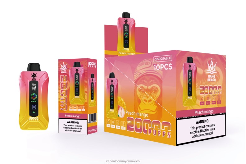 Vaporizador Desechable Precio - Bang Beach vape elegante de la pantalla de 20000 soplos mango durazno 8H0B02