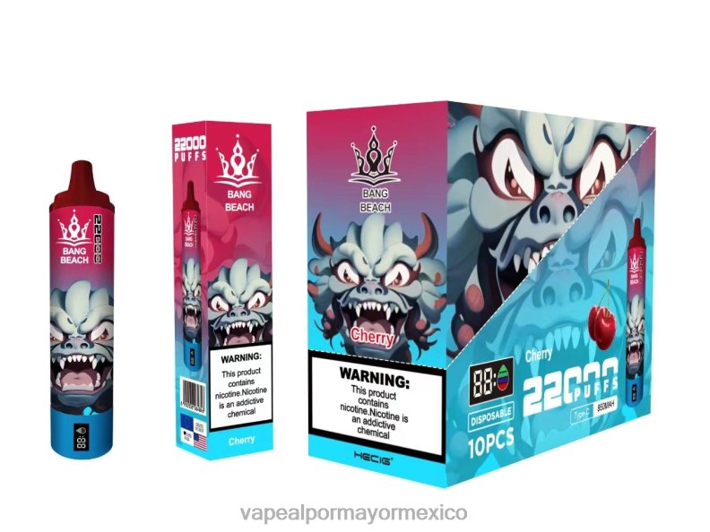 Vaporizador Mexico - Bang Beach Pantalla inteligente de 22000 inhalaciones cereza 8H0B017