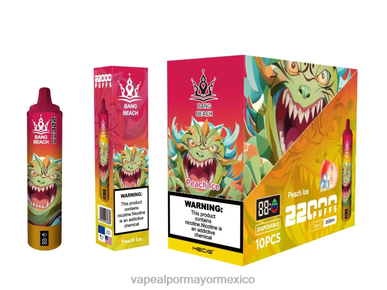Venta De Vaporizadores Al Por Mayor - Bang Beach Pantalla inteligente de 22000 inhalaciones hielo de durazno 8H0B016