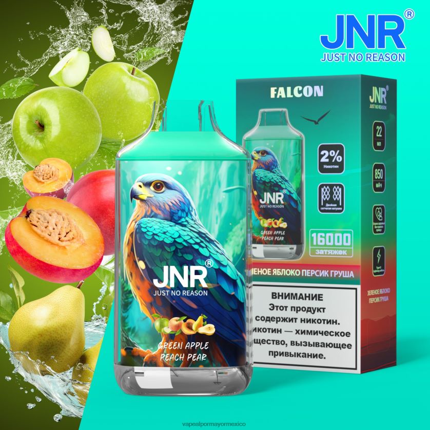Vaporizador Desechable Al Por Mayor manzana verde melocotón pera D4H84F705 JNR FALCON
