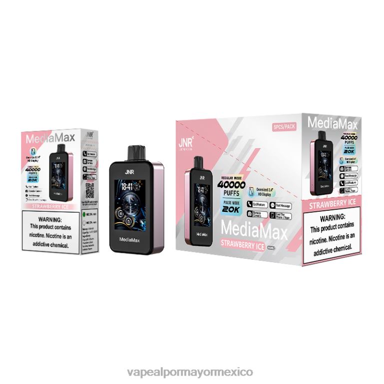 JNR MediaMax bocanada de 40k hielo de fresa J846V17 Vaporizador Mexico