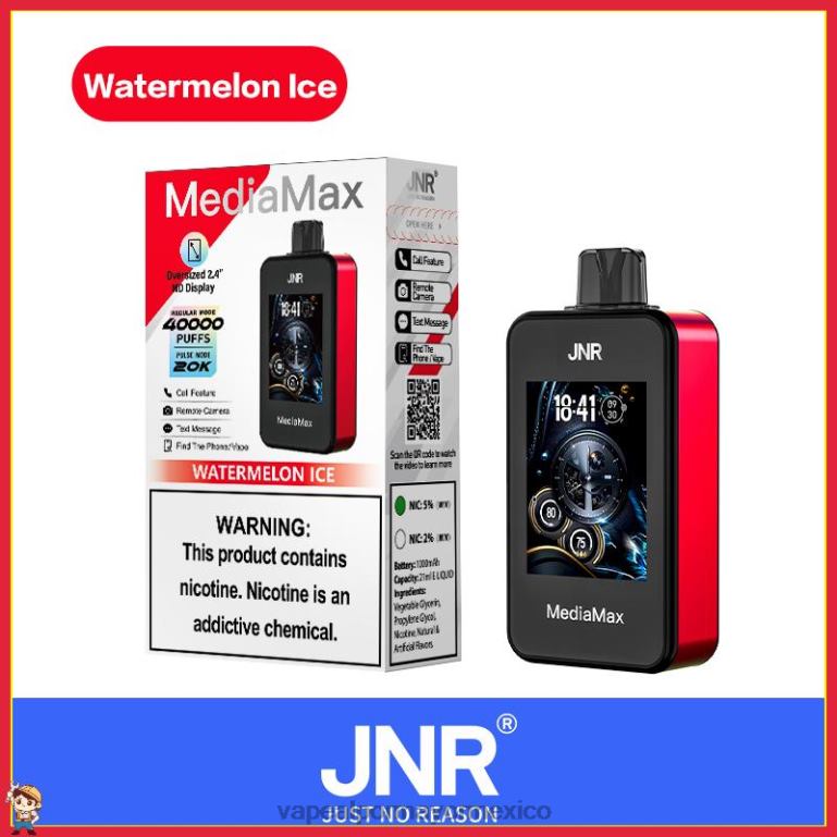 JNR MediaMax bocanada de 40k hielo de sandia J846V18 Jugo De Vapeo