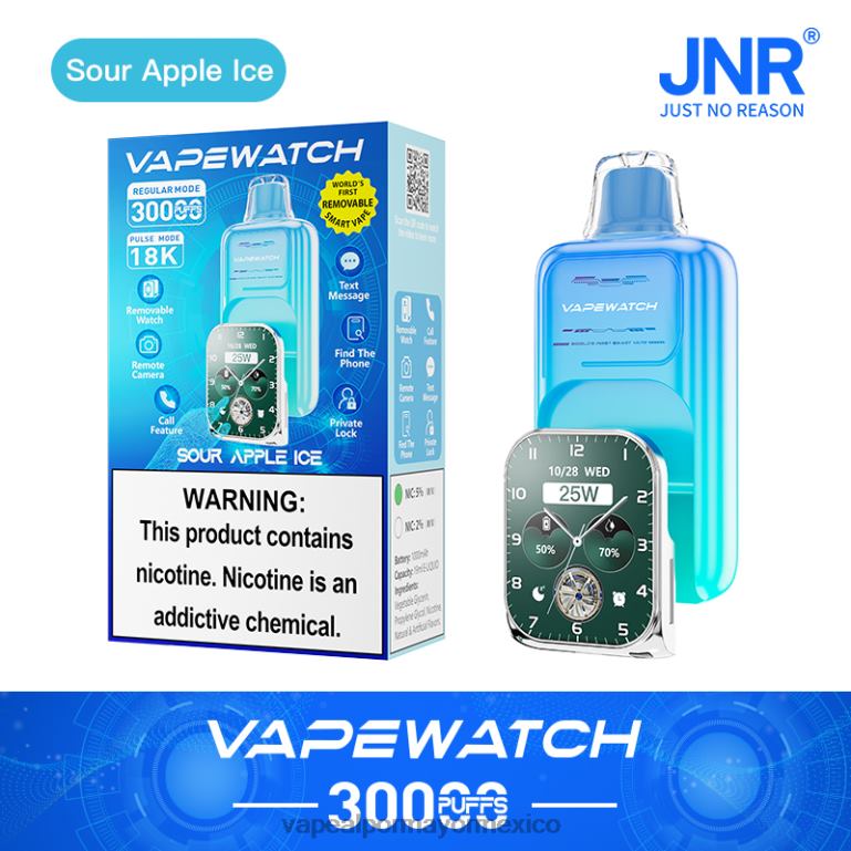 JNR reloj vapeador hielo de manzana agria J846V5 Vaporizador Desechable Al Por Mayor